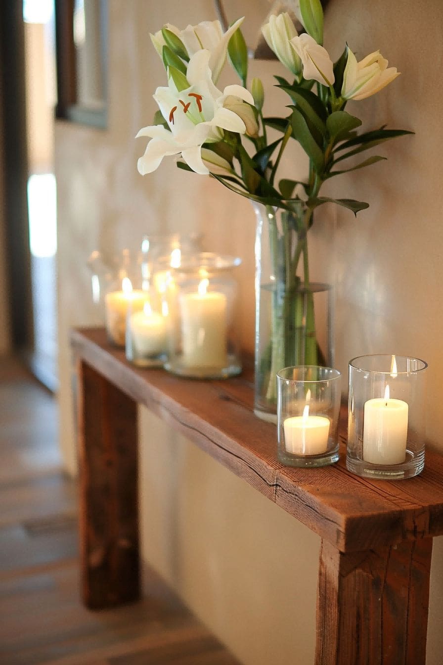 Try This Candle Approach For Entryway Table Decor Ide 1711645411 3