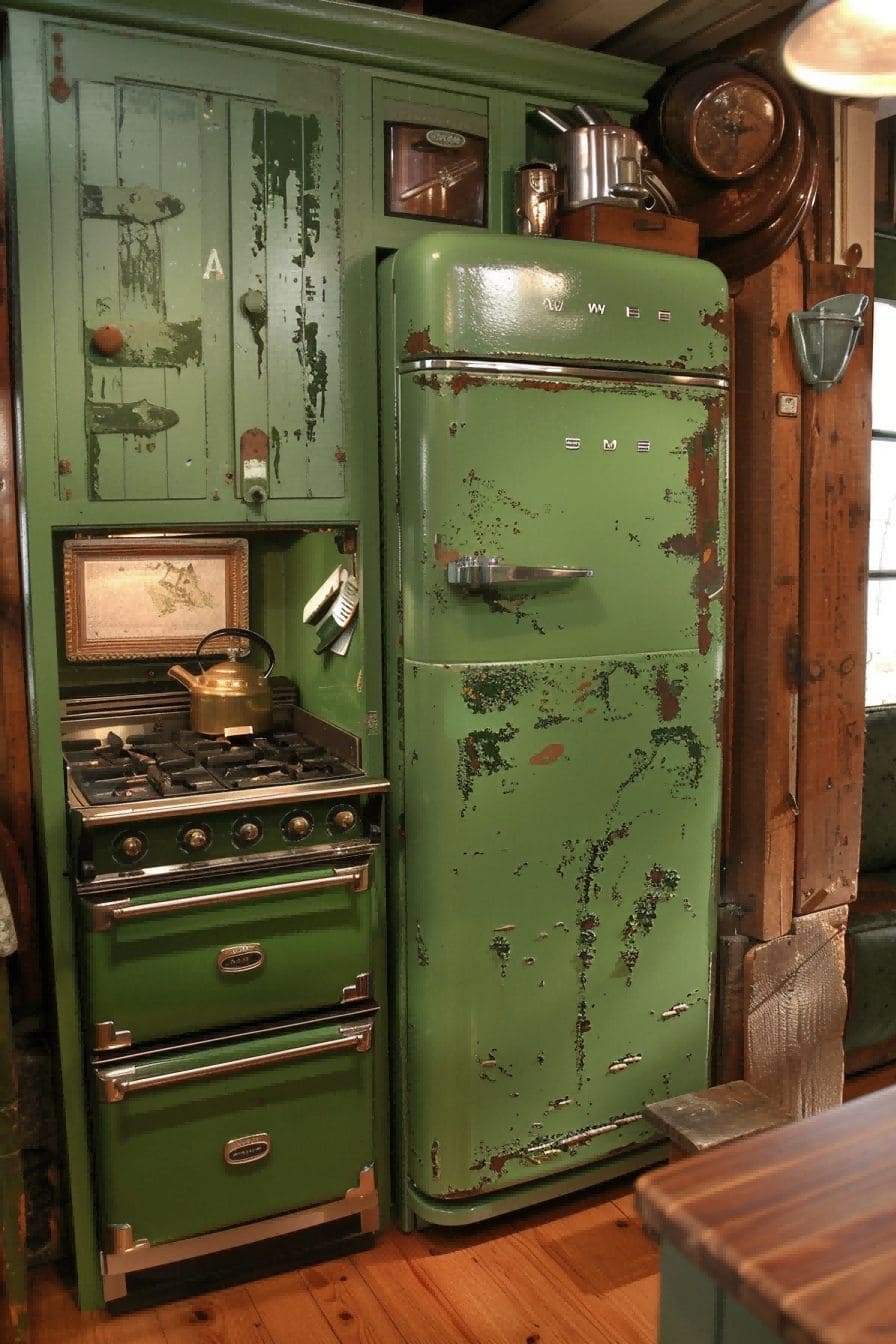 Vintage Green Appliances for Olive Green Kitchen 1710819980 1