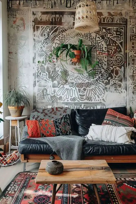 Wallpaper is Back in Style For Boho Living Room Ideas 1711337016 1