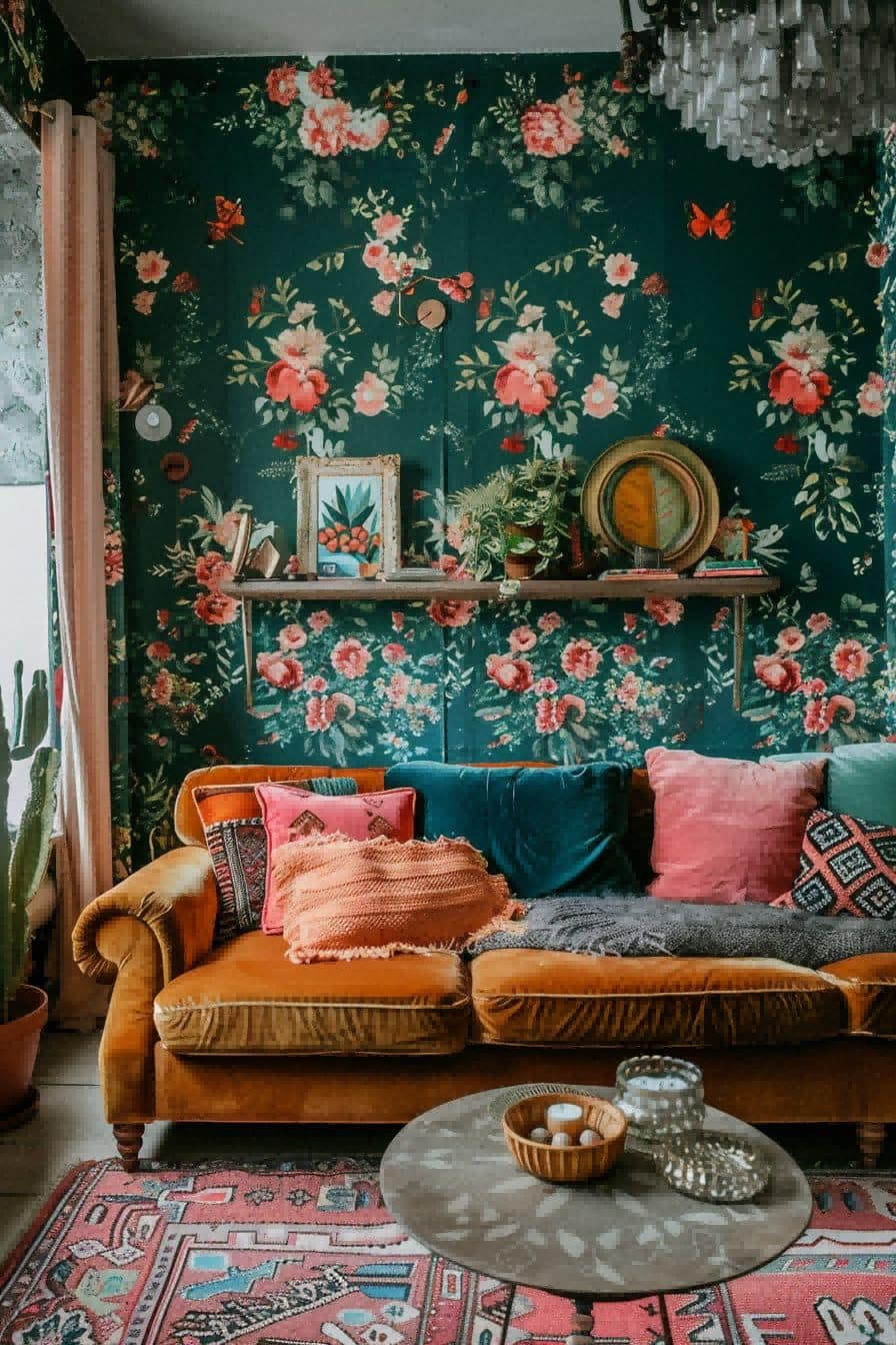 Wallpaper is Back in Style For Boho Living Room Ideas 1711337016 3