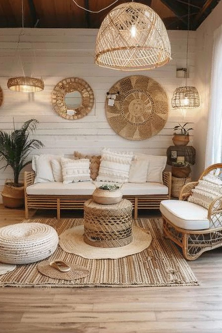 Wicker Accents For Boho Living Room Ideas 1711332250 3