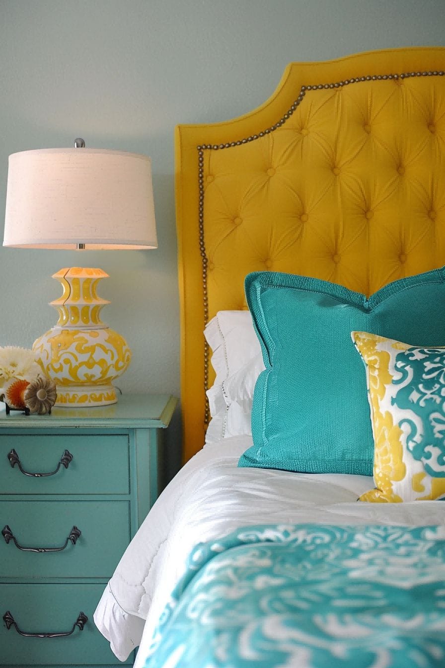 Yellow and Turquoise for Bedroom Color Schemes 1711201354 1