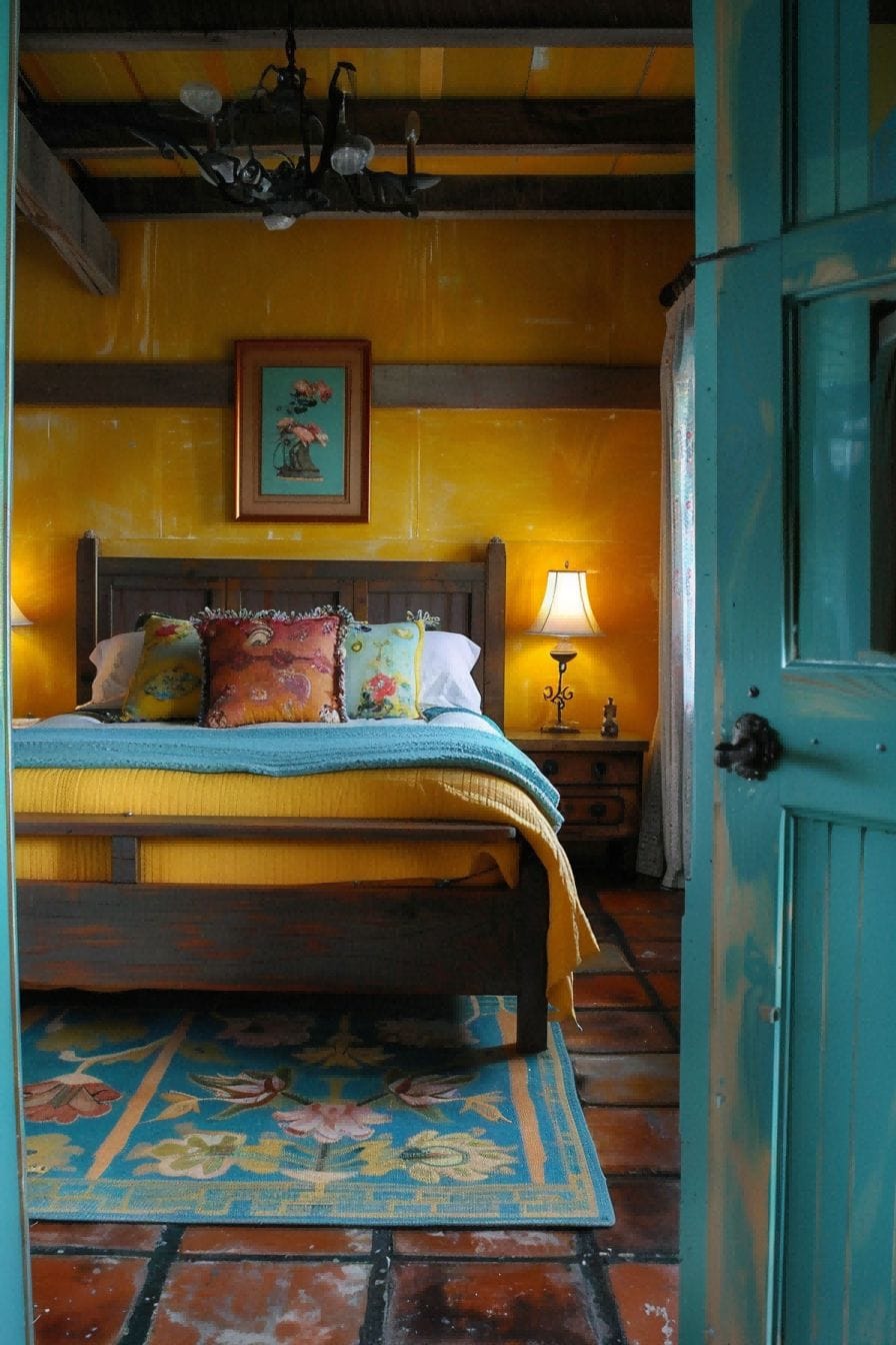 Yellow and Turquoise for Bedroom Color Schemes 1711201354 4