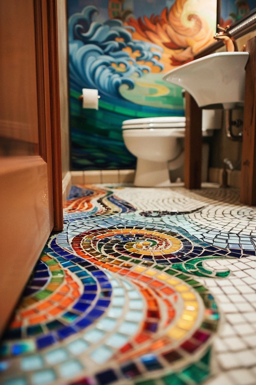 Beautifully Intricate Mosaic Floor Tile For Bathroom 1714050371 1