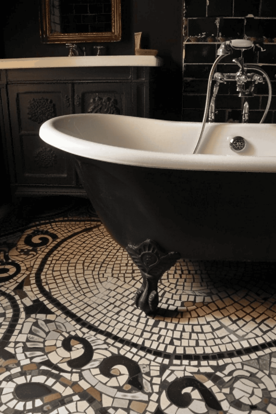 Beautifully Intricate Mosaic Floor Tile For Bathroom 1714050371 2