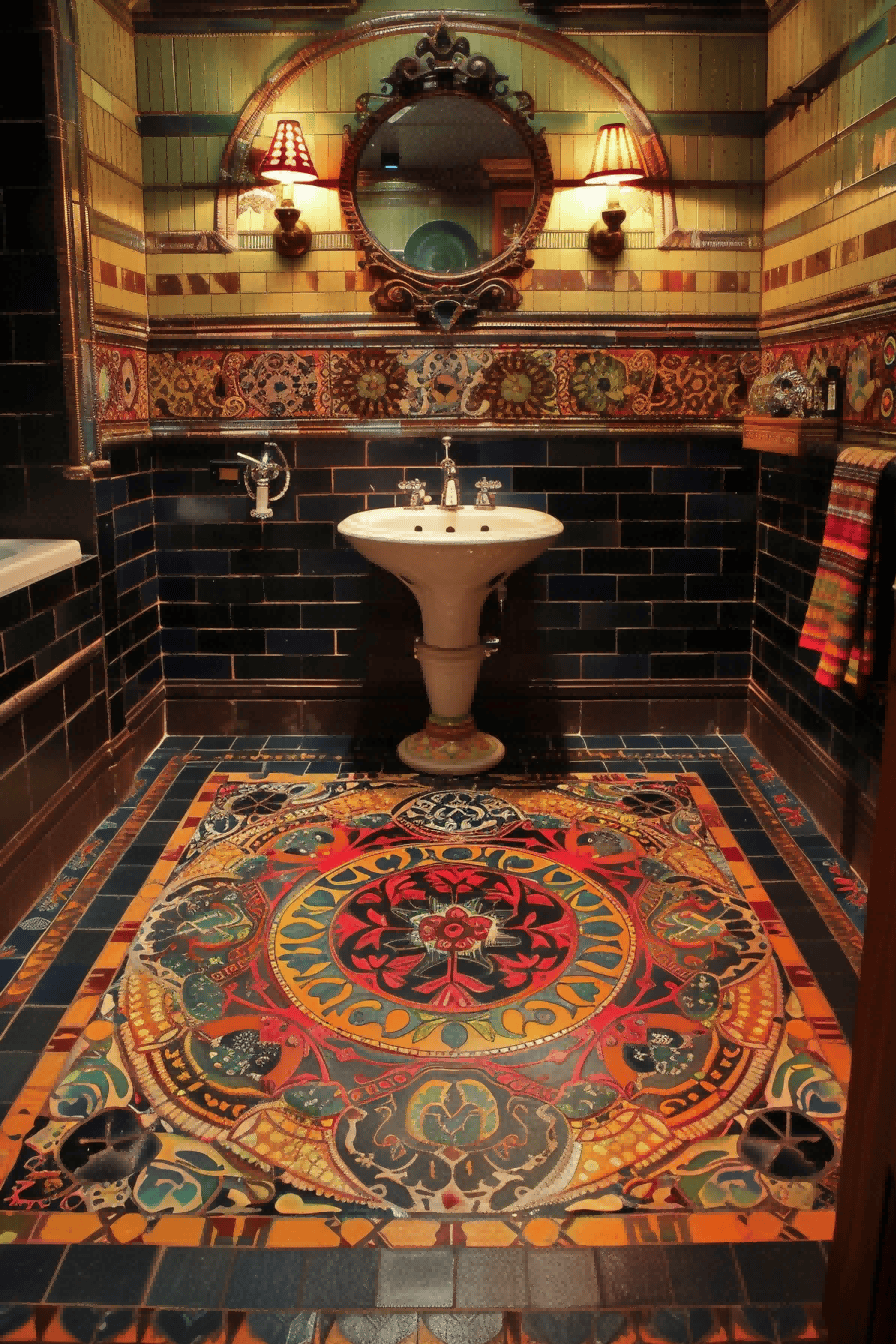 Beautifully Intricate Mosaic Floor Tile For Bathroom 1714050371 4