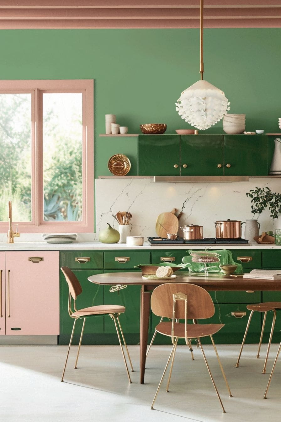 Blush Pink Emerald Green Vintage Pieces For Kitchen 1712889080 4