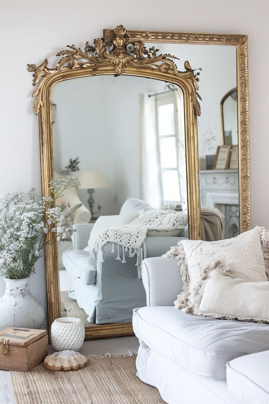 Get Thrifty With a Small Vintage Mirror For Living Ro 1712916657 2