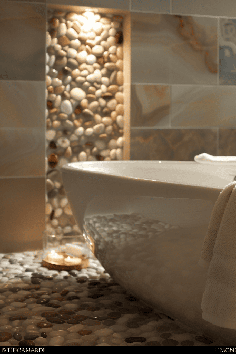 Get the Spa Treatment with Pebble Tile For Bathroom T 1714052814 3
