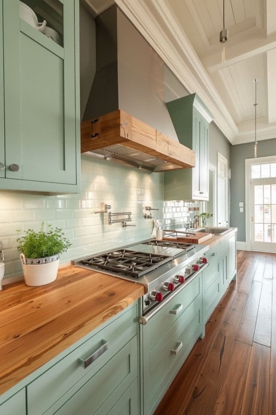 Mint Green and Wood For Kitchen Color Schemes 1712893827 1