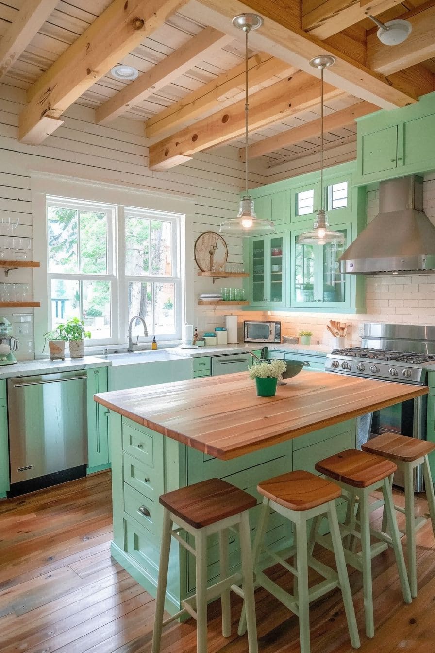 Mint Green and Wood For Kitchen Color Schemes 1712893827 2