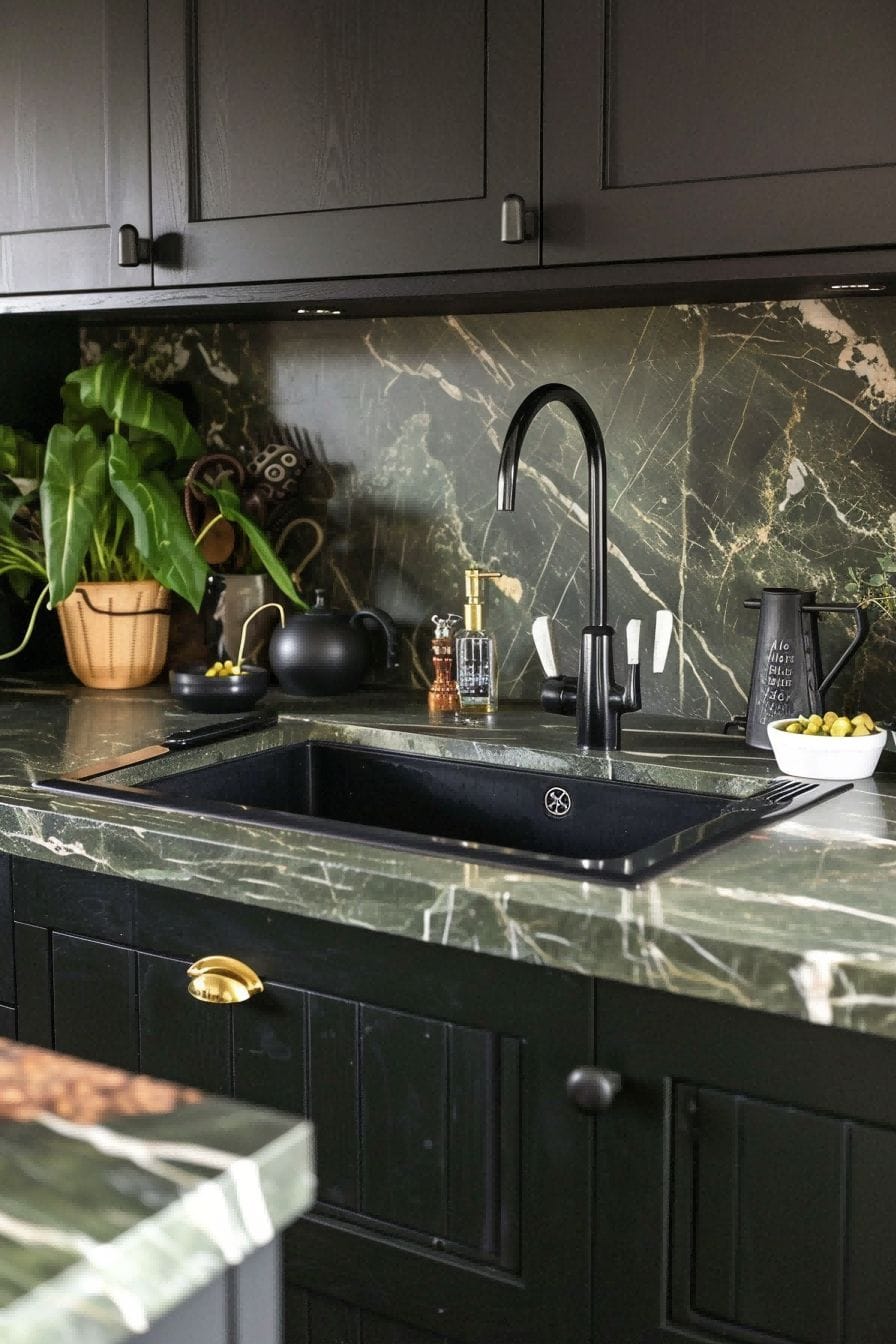 Pitch Black Olive Green Marble Countertops For Kitc 1712888052 2