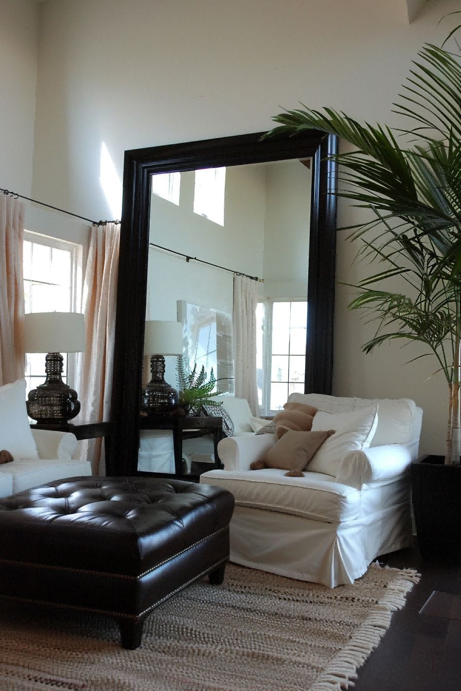 Try an Oversized Floor Mirror For Living Room Decorat 1712914117 3