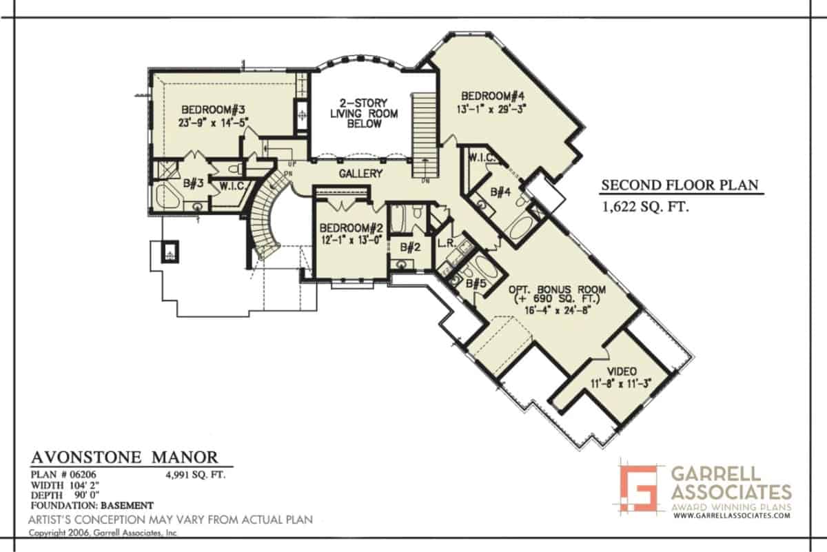 Second Level Floor Plan