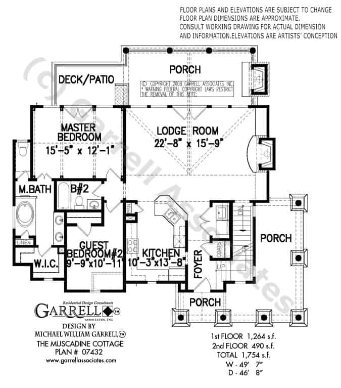 07432 main level floor plan muscadine cottage garrell associates aug042023