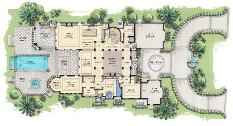 Main Level Floor Plan French Colonial Home