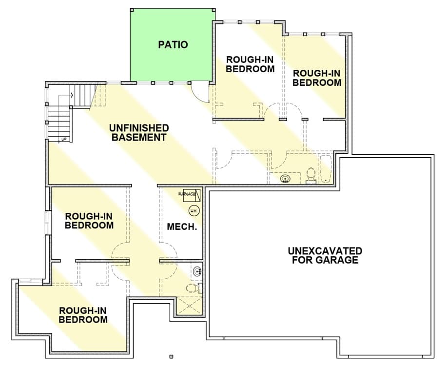 267000SPK lower level floor plan contemporary rancher architectural designs jan112024