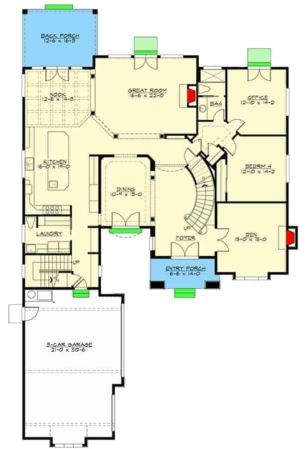 Main Level Floor Plan Italianate Home