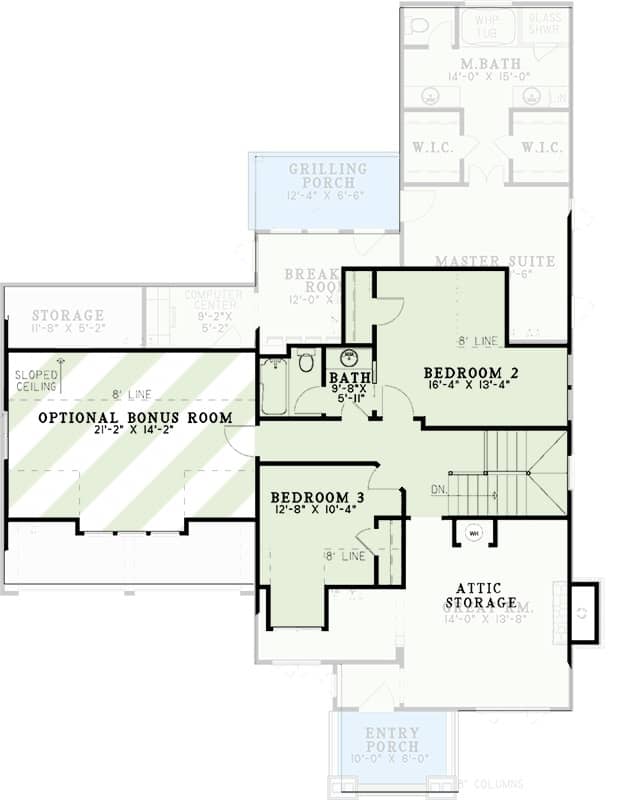 5914ND second level floor plan rustic home architectural designs apr102023