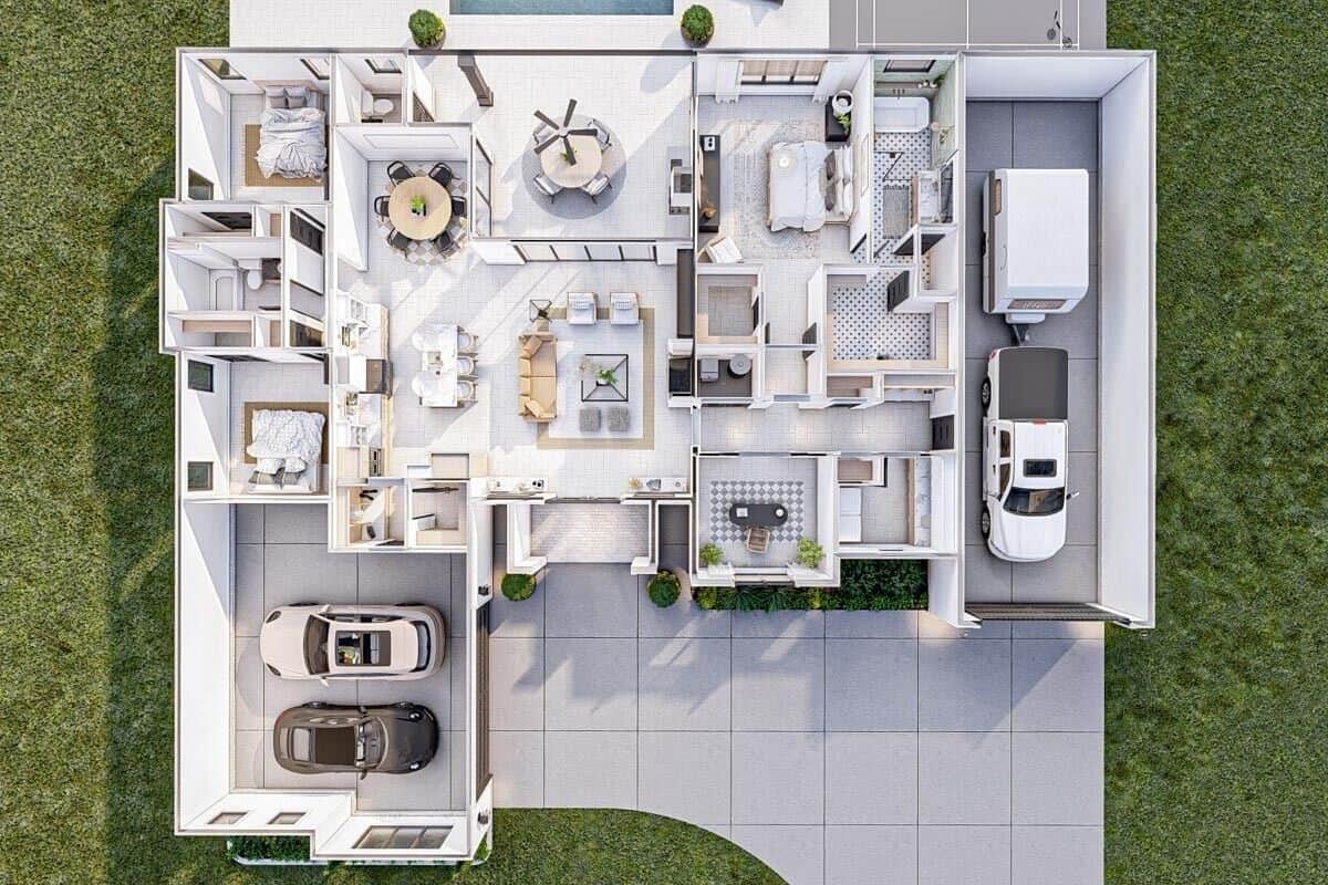 623226DJ 3d floor plan modern prairie home architectural designs may032023