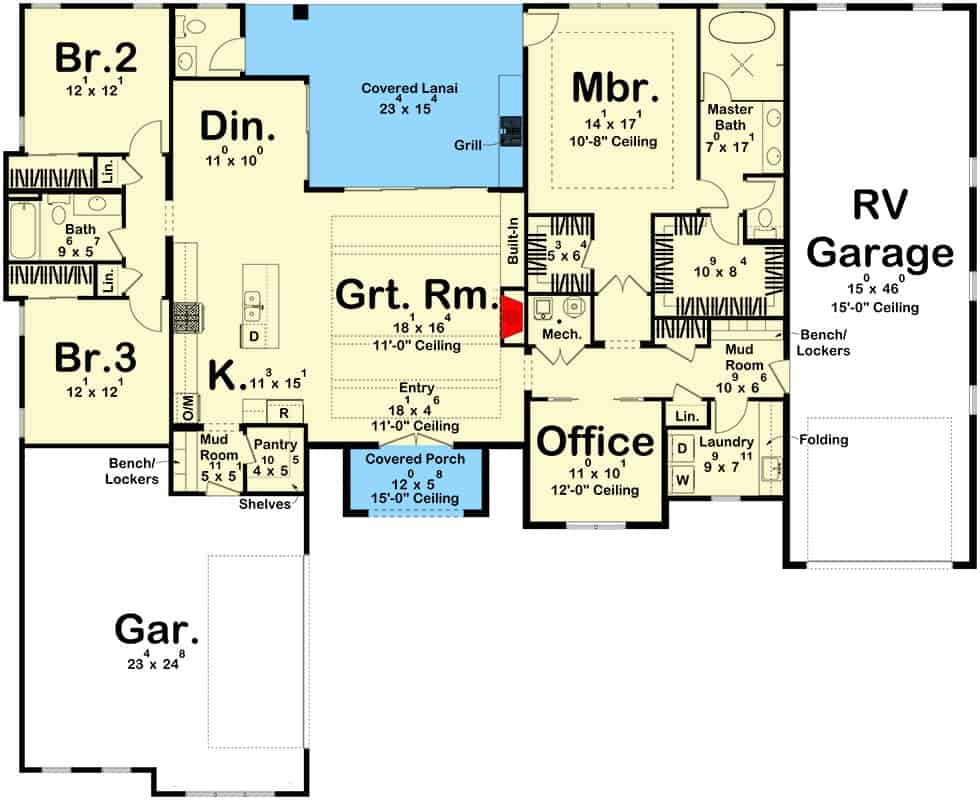 623226DJ main level floor plan modern prairie home architectural designs may032023