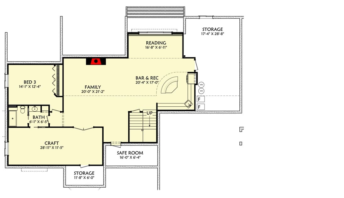 703012TYL lower level floor plan new american home architectural designs aug242023