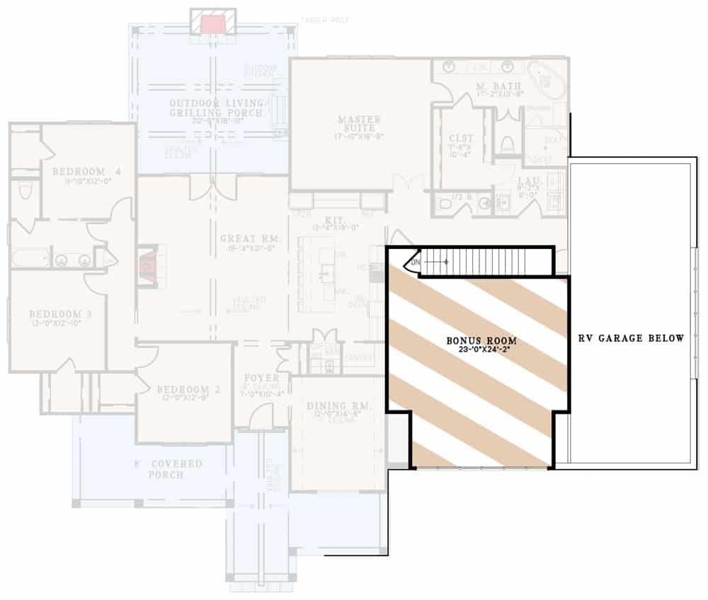 bonus room floor plan 4 bedroom single story modern farmhouse nov302022