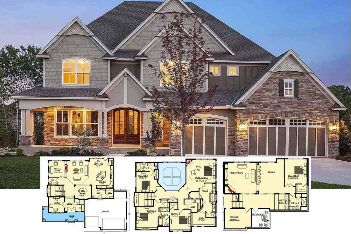 Step Into This Stunning 2,946 Sq. Ft. 3-Bedroom Craftsman-Inspired Home With Contemporary Twists (View the Detailed Floor Plan Sketches)