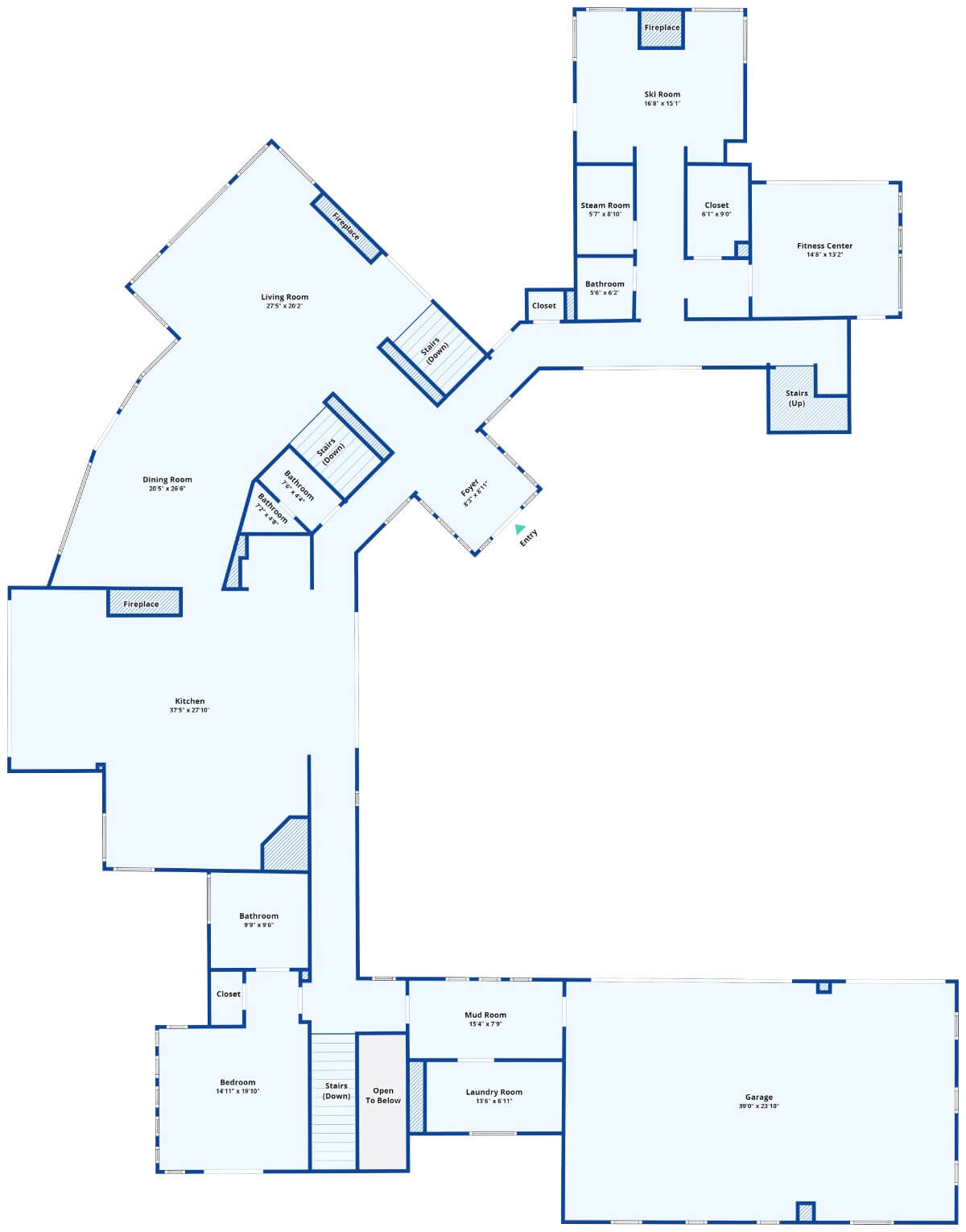 Main Level Floor Plan Mountain Mansion