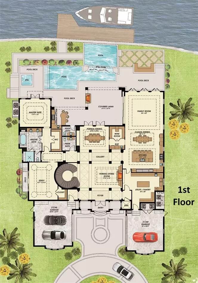 Main Level Floor Plan Treviso Bay Home