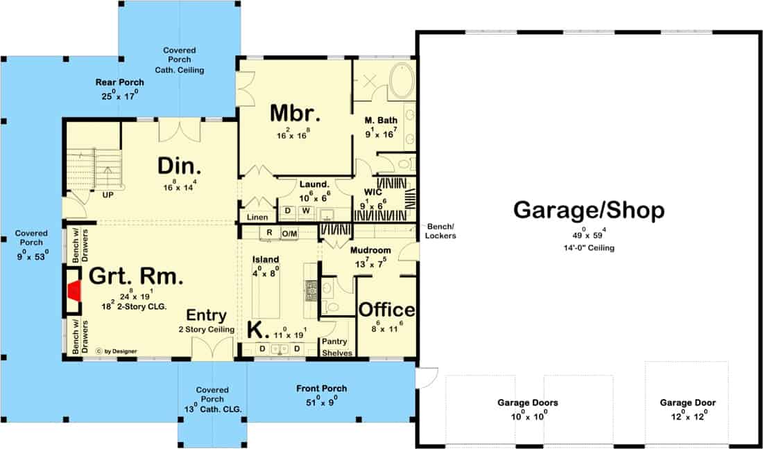 main level floor plan two story 4 bedroom barndominium jul202022