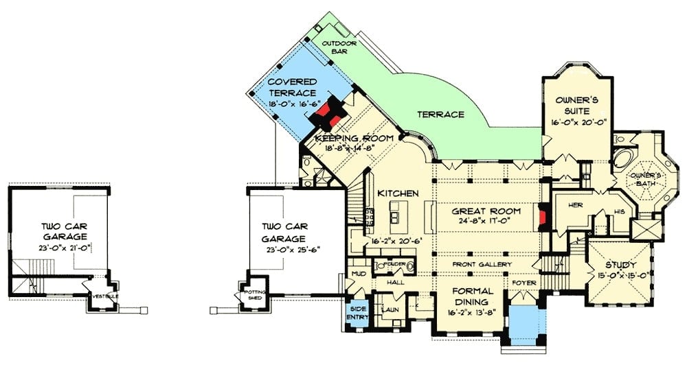 Main Level Floor Plan Tudor Home