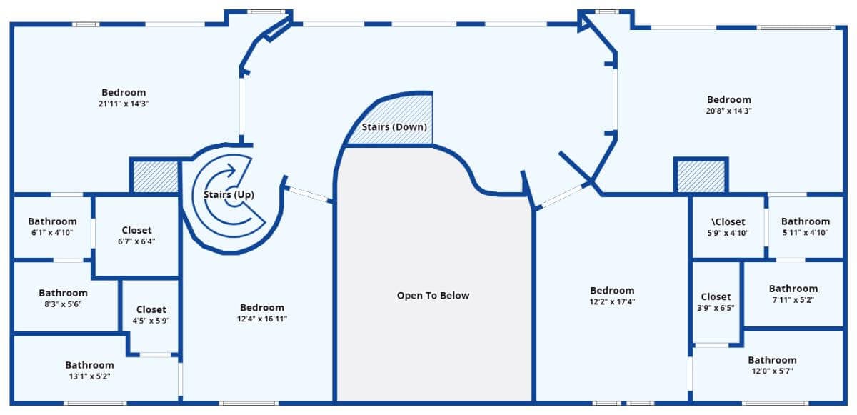 Second Level Floor Plan Southern California Estate