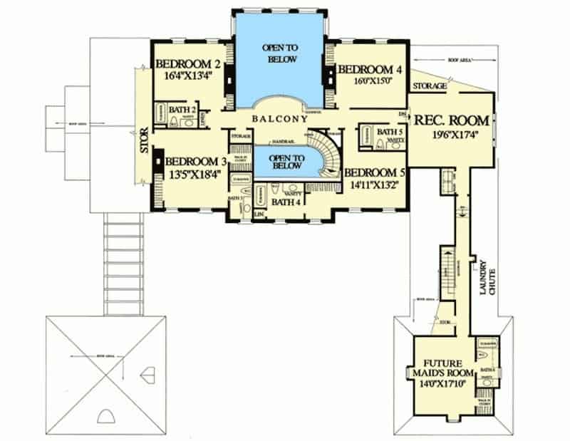 second level floor plan 6 bedroom two story georgian estate home apr272020 min