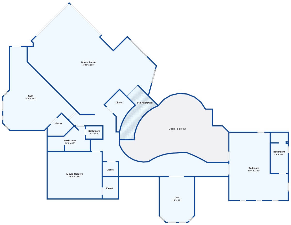 Second Level Floor Plan Mediterranean Mansion