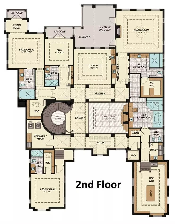 Second Level Floor Plan Treviso Bay Home