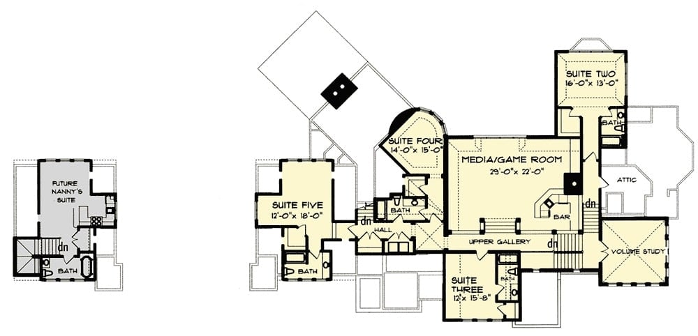 Second Level Floor Plan Tudor Home