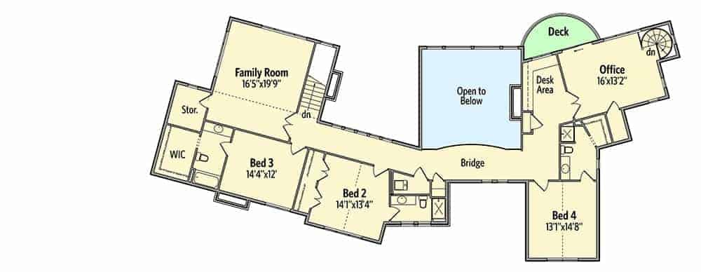 second level floor plan two story 5 bedroom mountain home with a bar sep172020 min