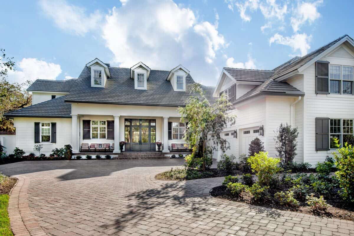 Southern Two-Story 4-Bedroom Tidewater Style Home with Bonus Room Above the Courtyard Entry Garage