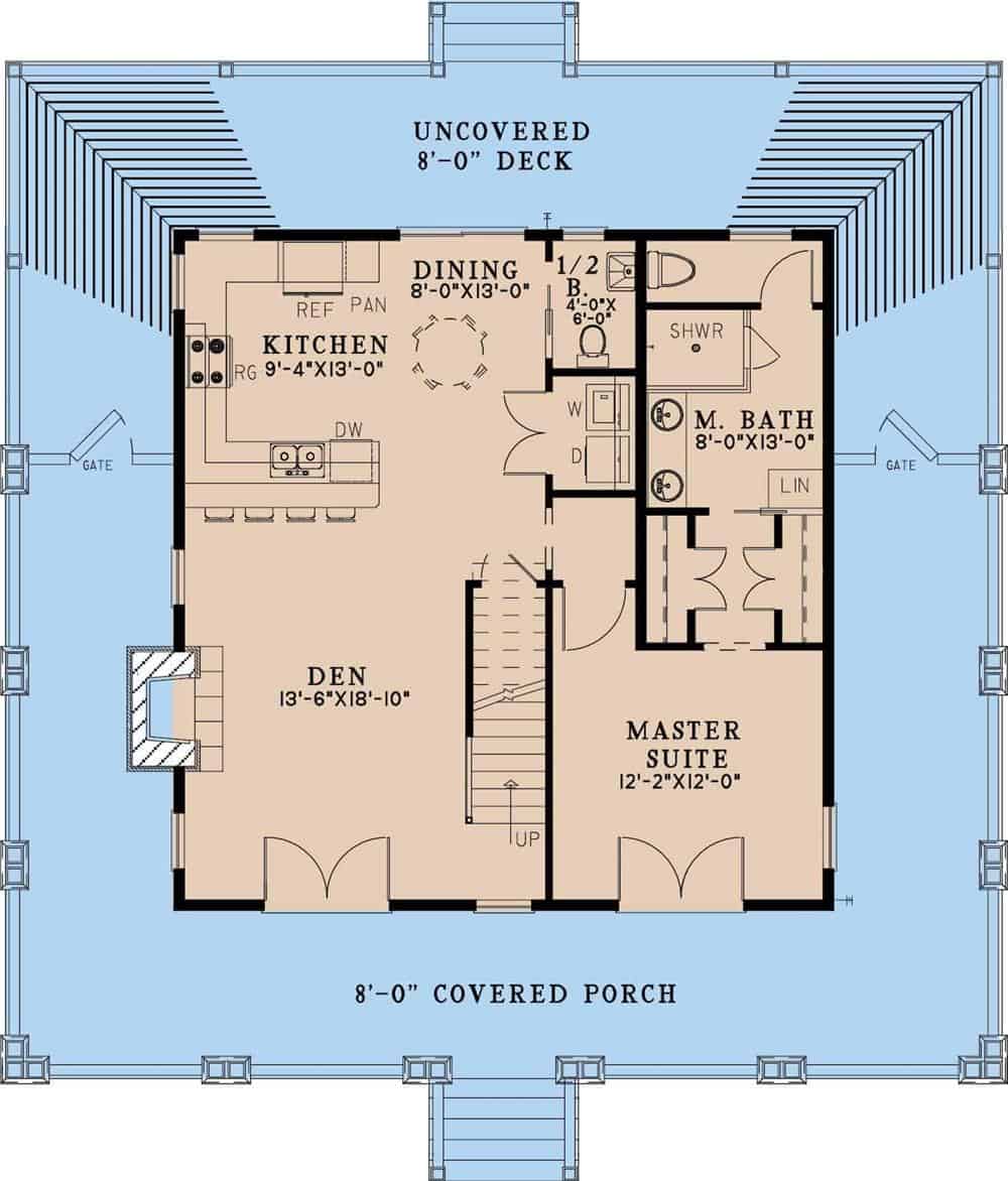 193x 1300 main level floor plan rustic home the plan collection oct252023 01