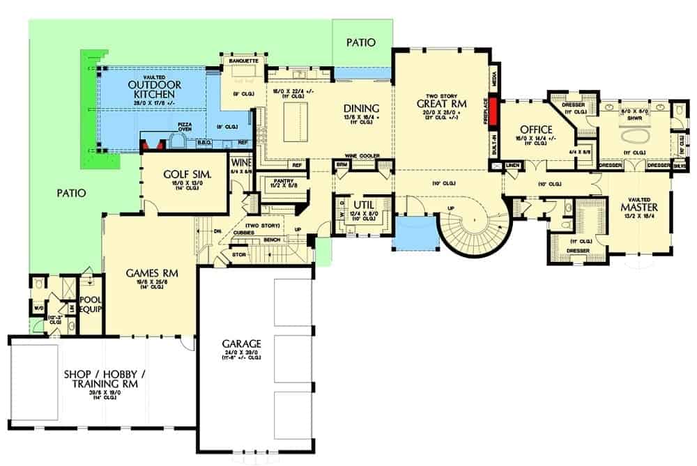 Main Level Floor Plan European Home