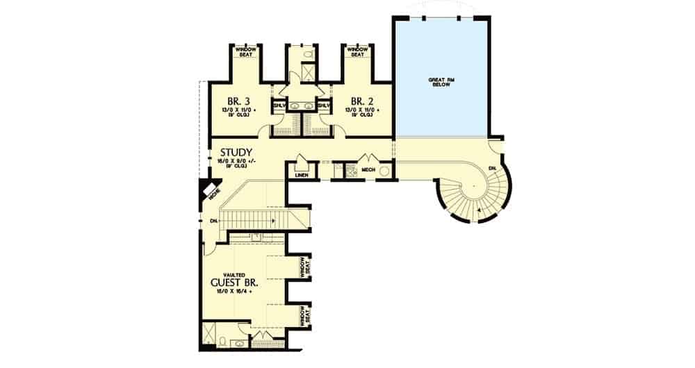 Second Level Floor Plan European Home