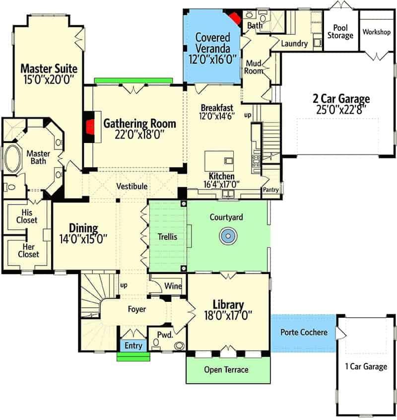 Main Level Floor Plan European House