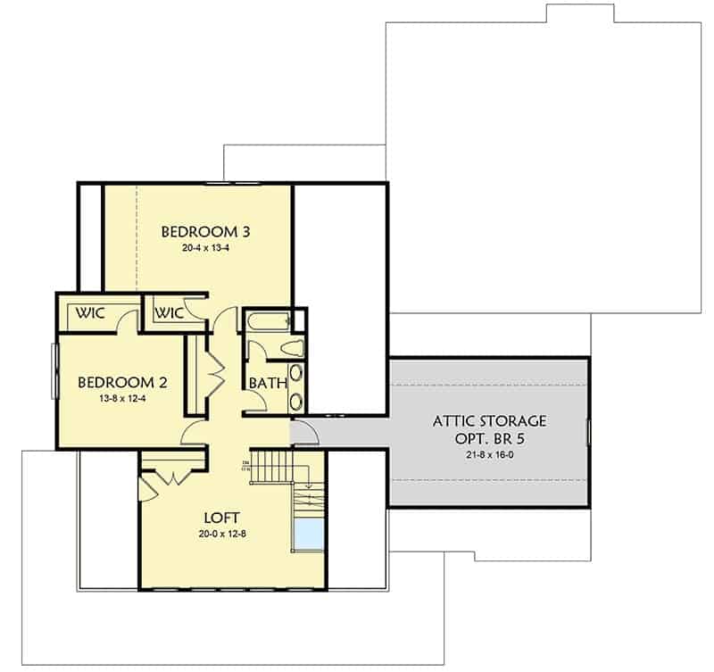 50005x0VV second level floor plan craftsman home architectural designs apr132023