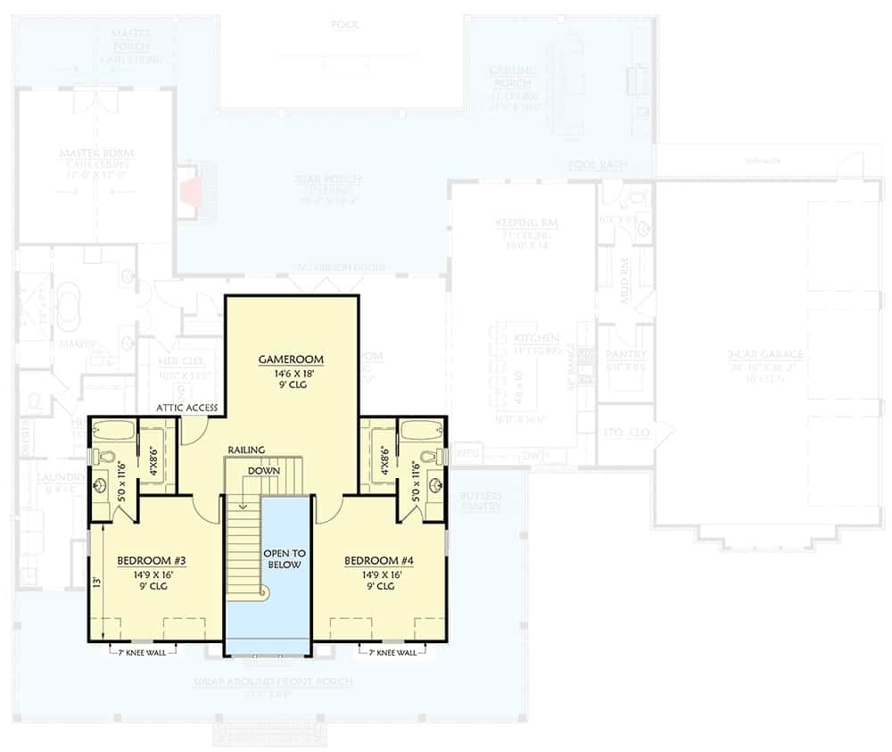 56481SsxM second level floor plan modern gothic farmhouse architectural designs aug012023