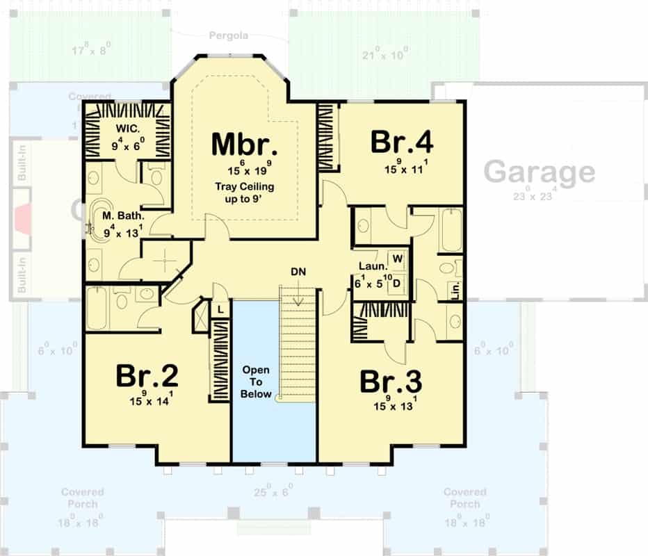 6279x7DJ second level floor plan country home architectural designs may182023