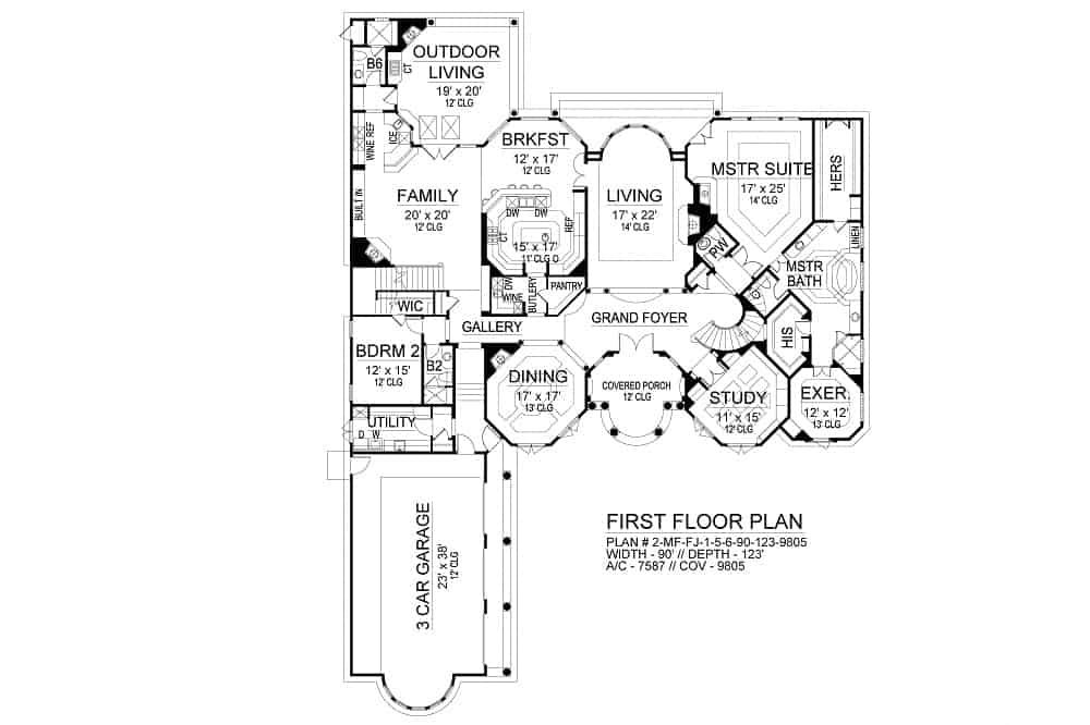 Main Level Floor Plan Cordillera Spanish Home