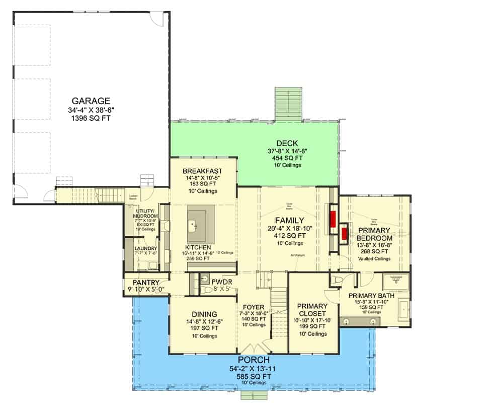 mainx level floor plan 3 bedroom two story farmhouse jul072022