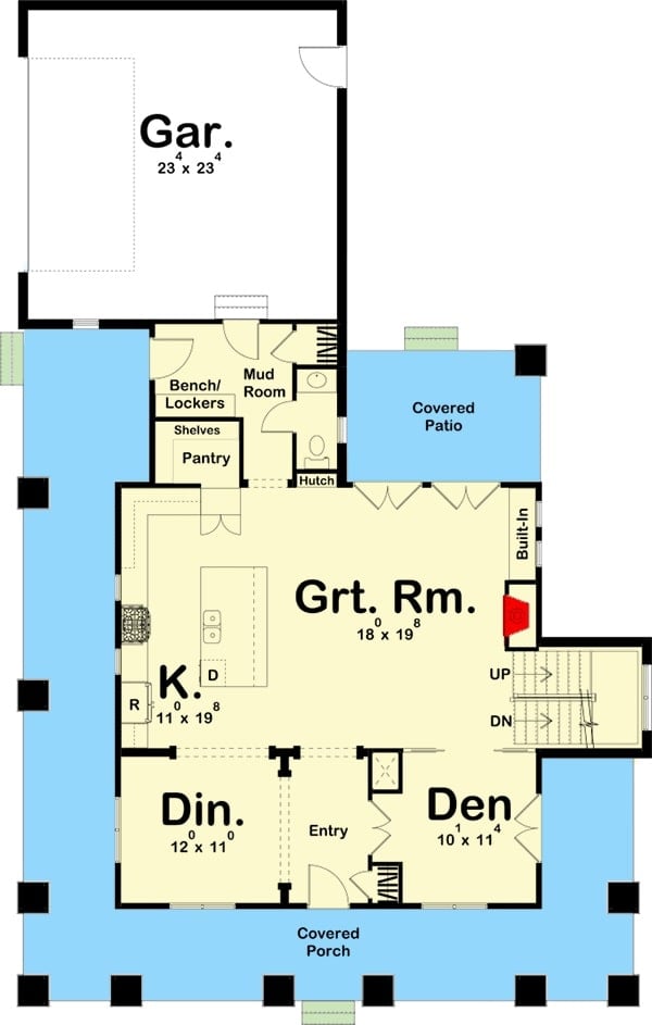 mainxx level floor plan 3 bedroom two story craftsman home with a full wraparound porch jan052021 mi