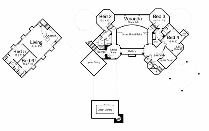 Second Level Floor Plan Palatial Mansion